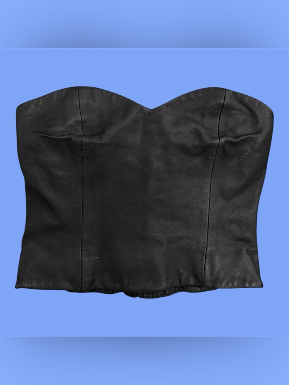 Reformation Veda leather rockaway bustier top